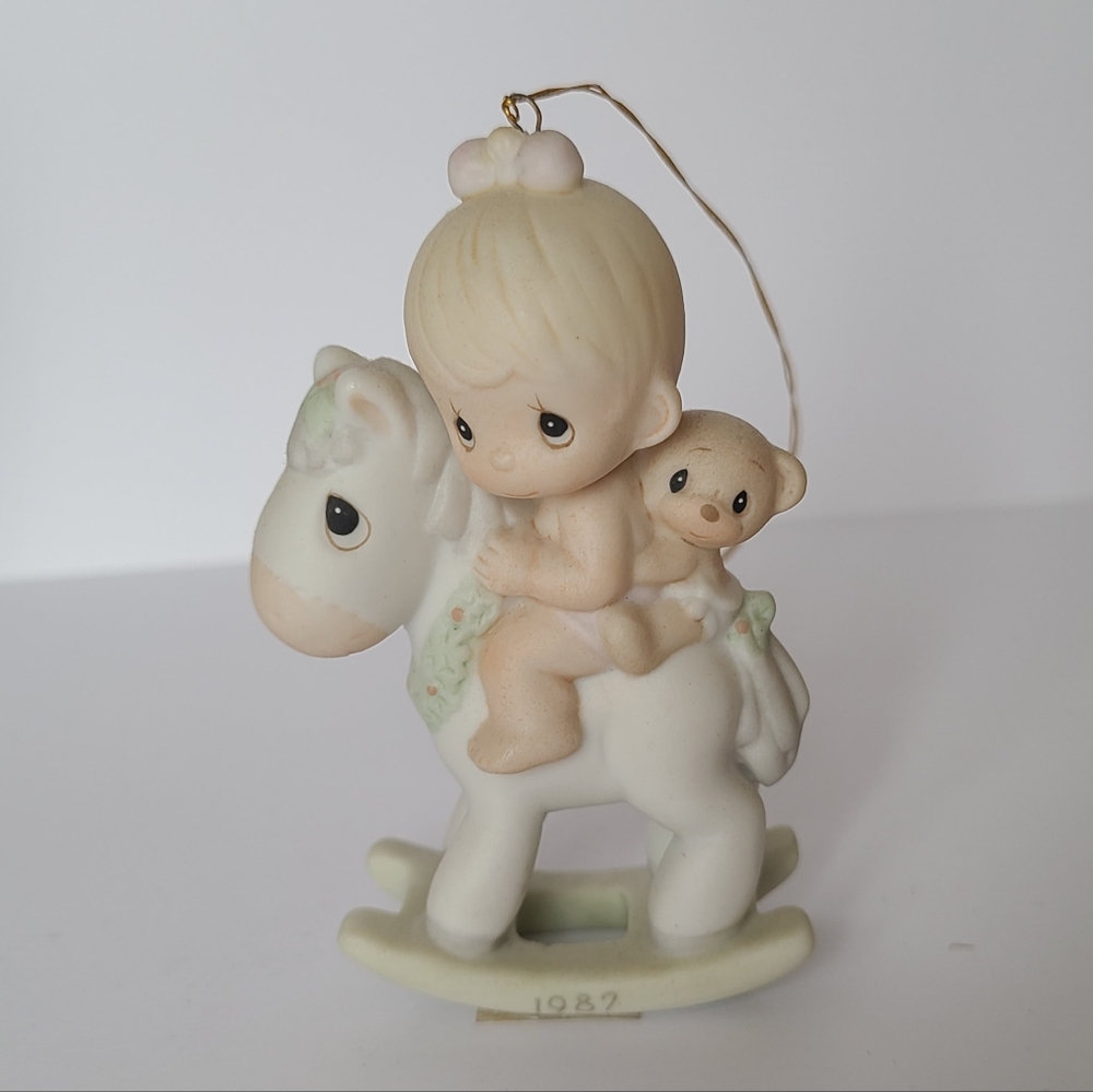 Precious Moments Baby Girl Rocking Horse Christmas Collectible Ornament